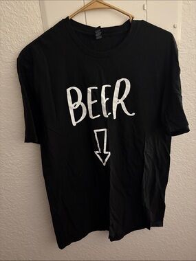 Men's Black Short-Sleeve 'Beer' Graphic Tee